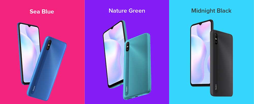 redmi 9a avaible in three colors 